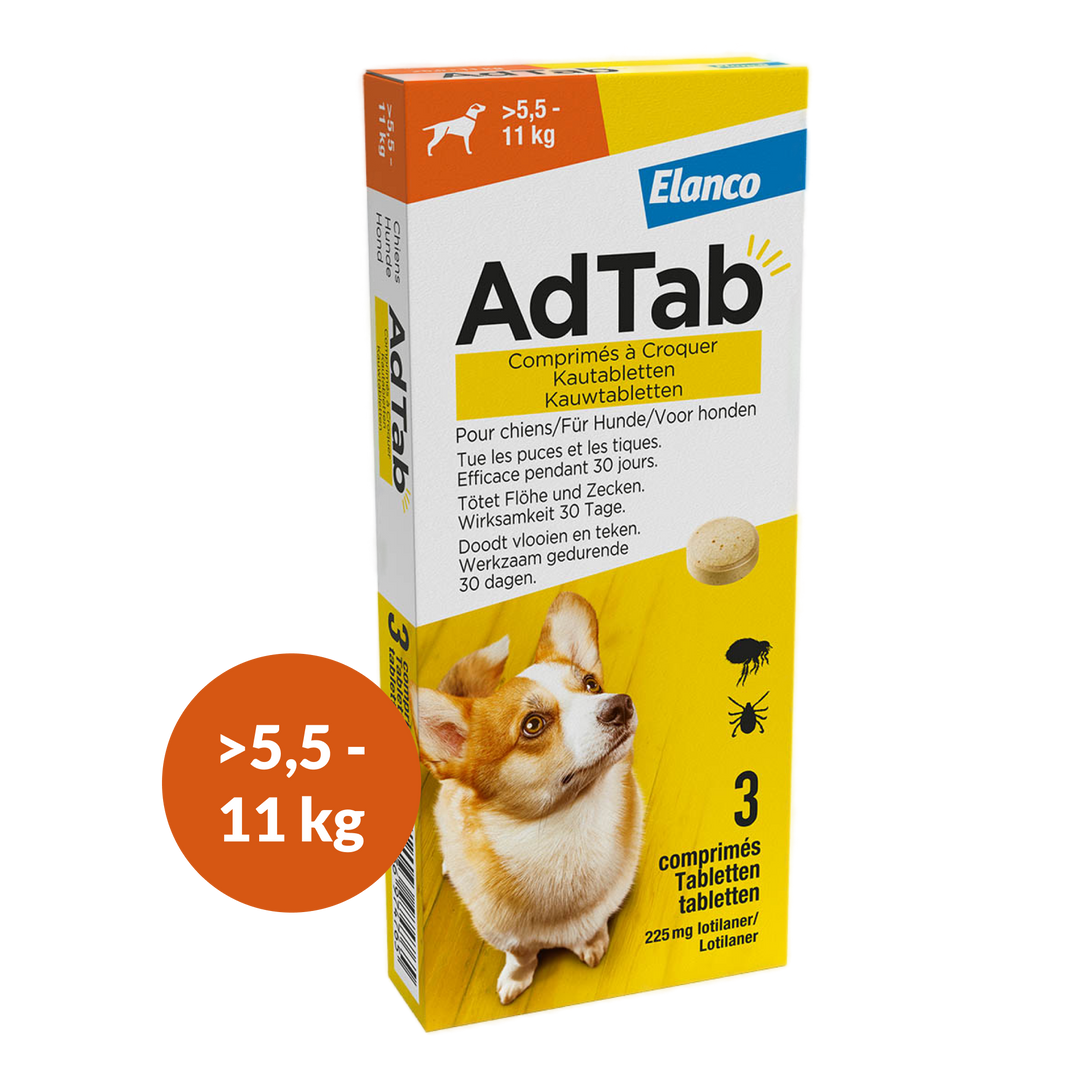 AdTab Hond Vlooi & Teek Kauwtabletten - 3 tabletten