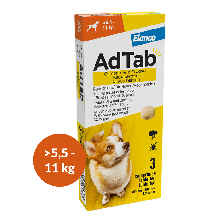 AdTab Hond Vlooi & Teek Kauwtabletten - 3 tabletten