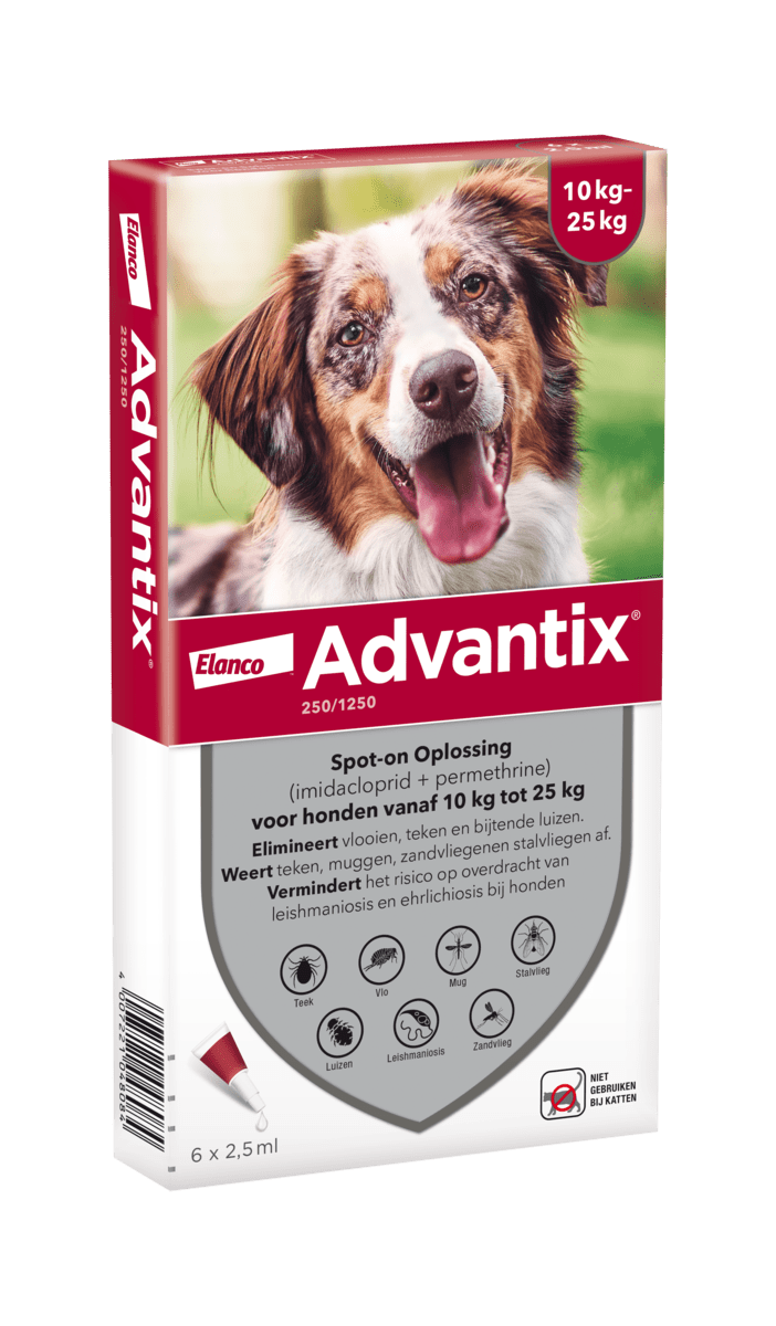 Advantix 10 tot 25 kilo 6 pipetten