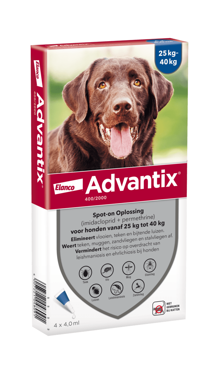 Advantix 25 tot 40 kilo 4 pipetten