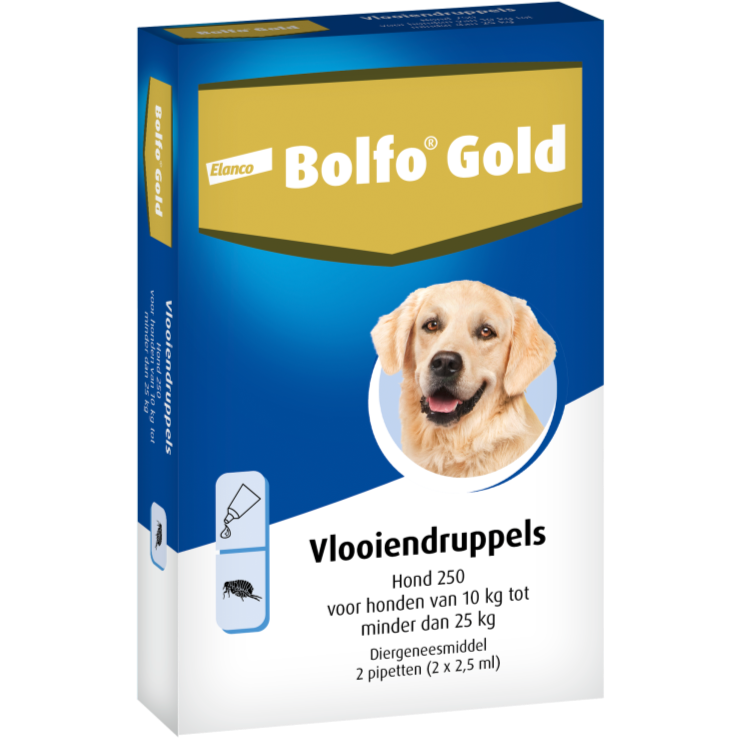 Bolfo Gold Hond 10 tot 25 kg 2 pipet