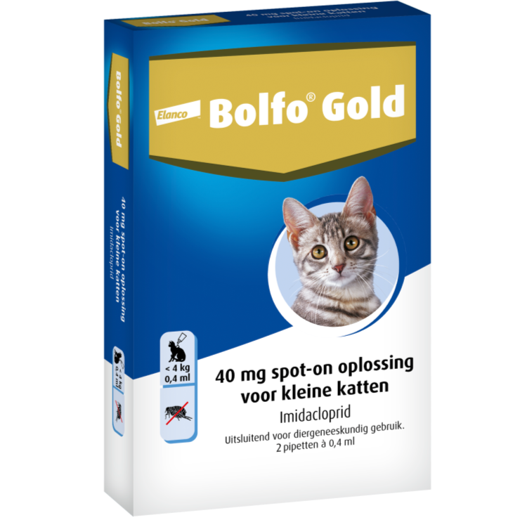 Bolfo Gold Kleine Kat tot 4 kg 2 pipet