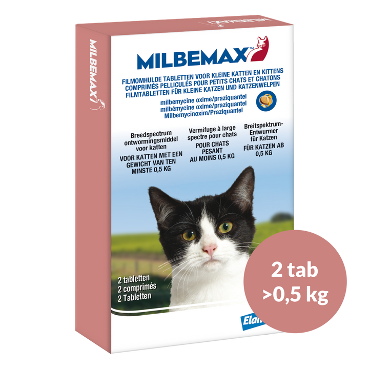 Milbemax voor Kleine Katten & Kitten - 2 tabletten