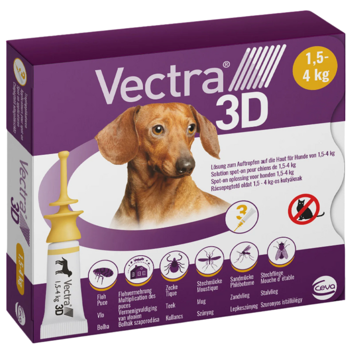 Vectra 3D Anti Vlooi- en Teekmiddel voor Honden Maat XS