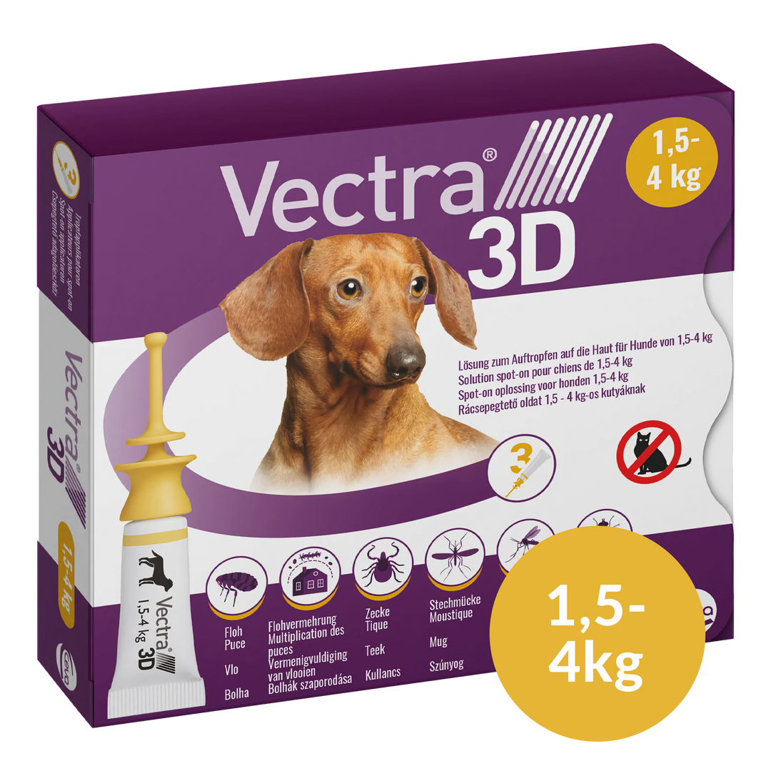 Vectra 3D Hond - Anti Vlooien- en Tekendruppels - 3 pipetten