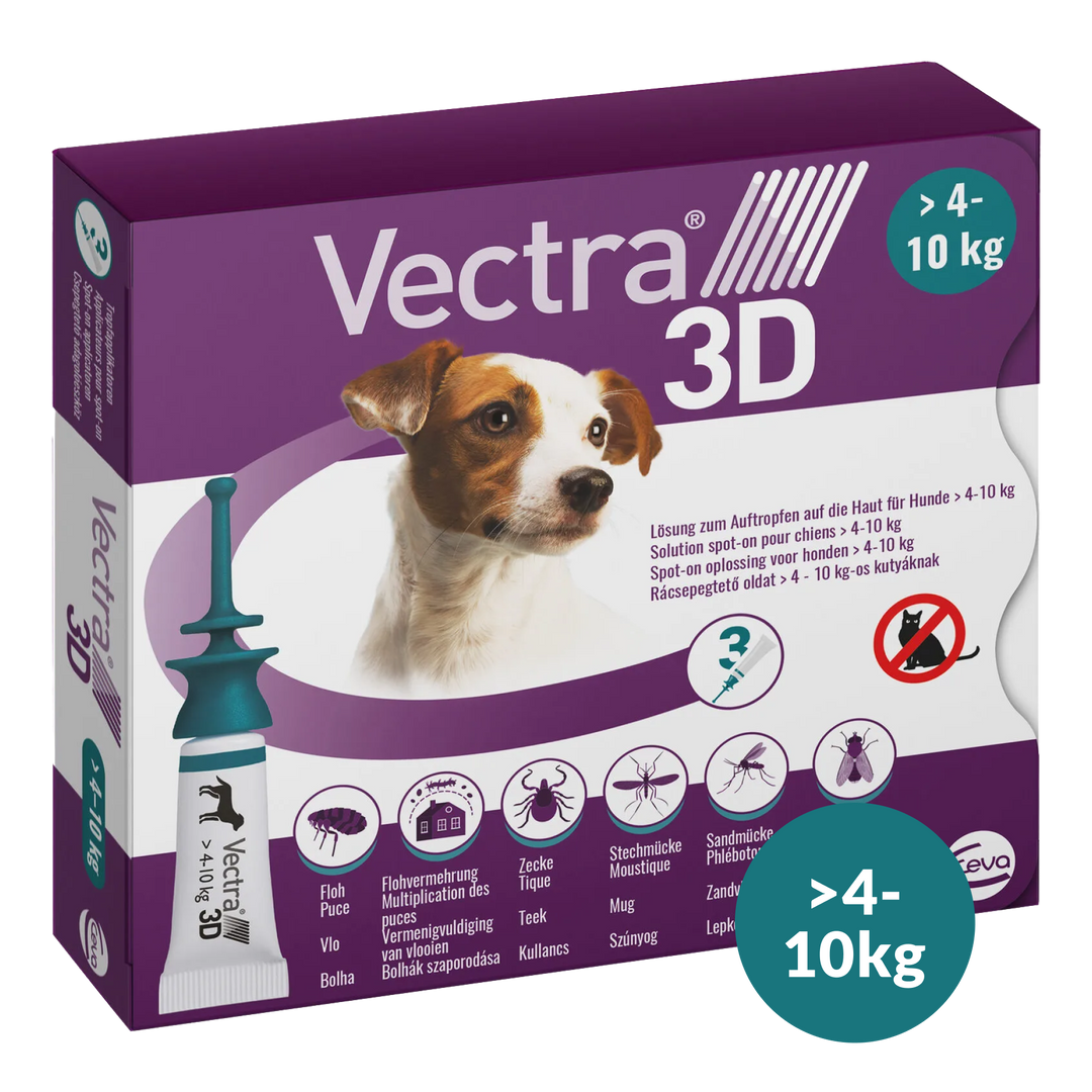 Vectra 3D Hond - Anti Vlooien- en Tekendruppels - 3 pipetten