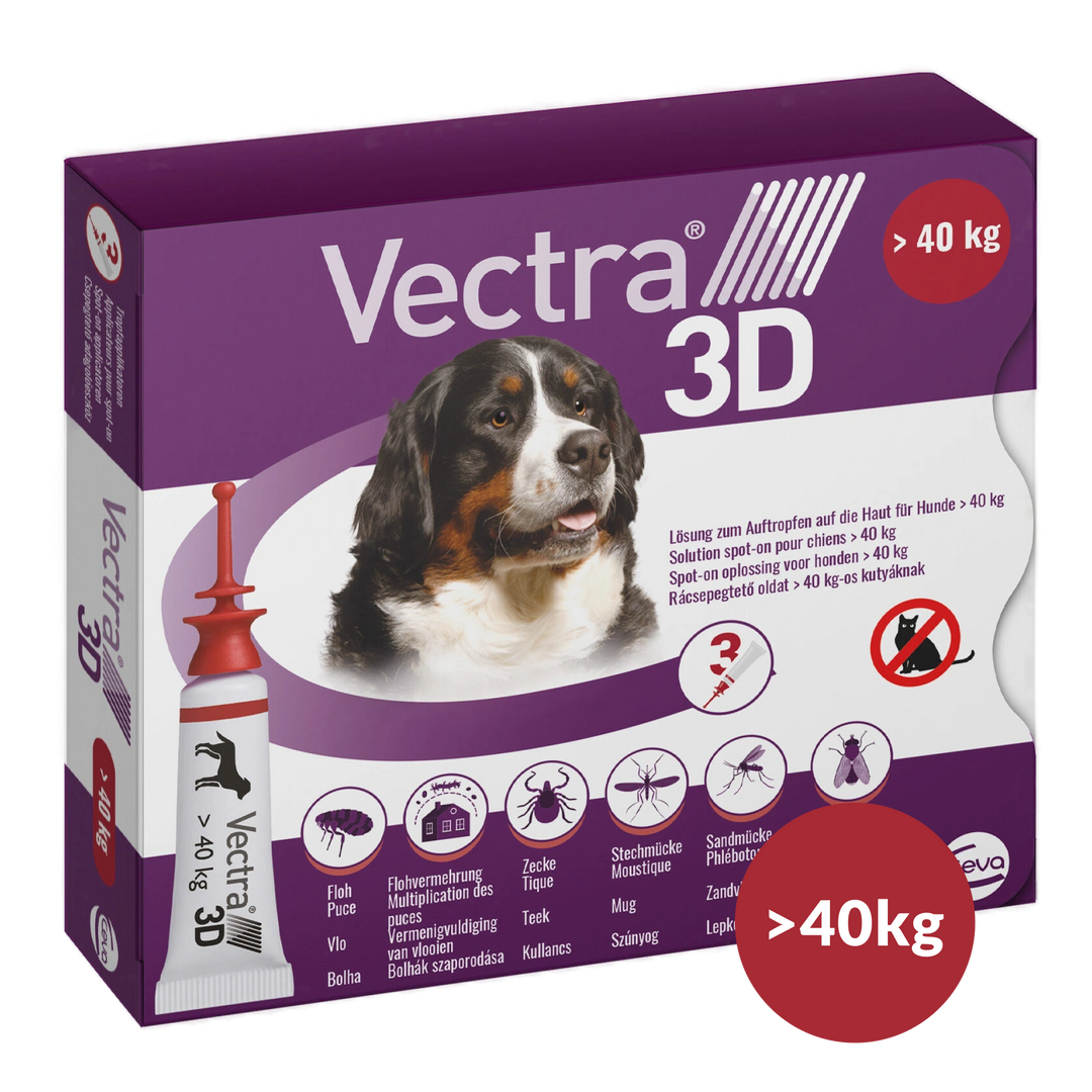 Vectra 3D Hond - Anti Vlooien- en Tekendruppels - 3 pipetten