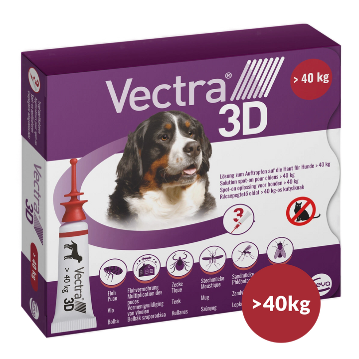 Vectra 3D Hond - Anti Vlooien- en Tekendruppels - 3 pipetten