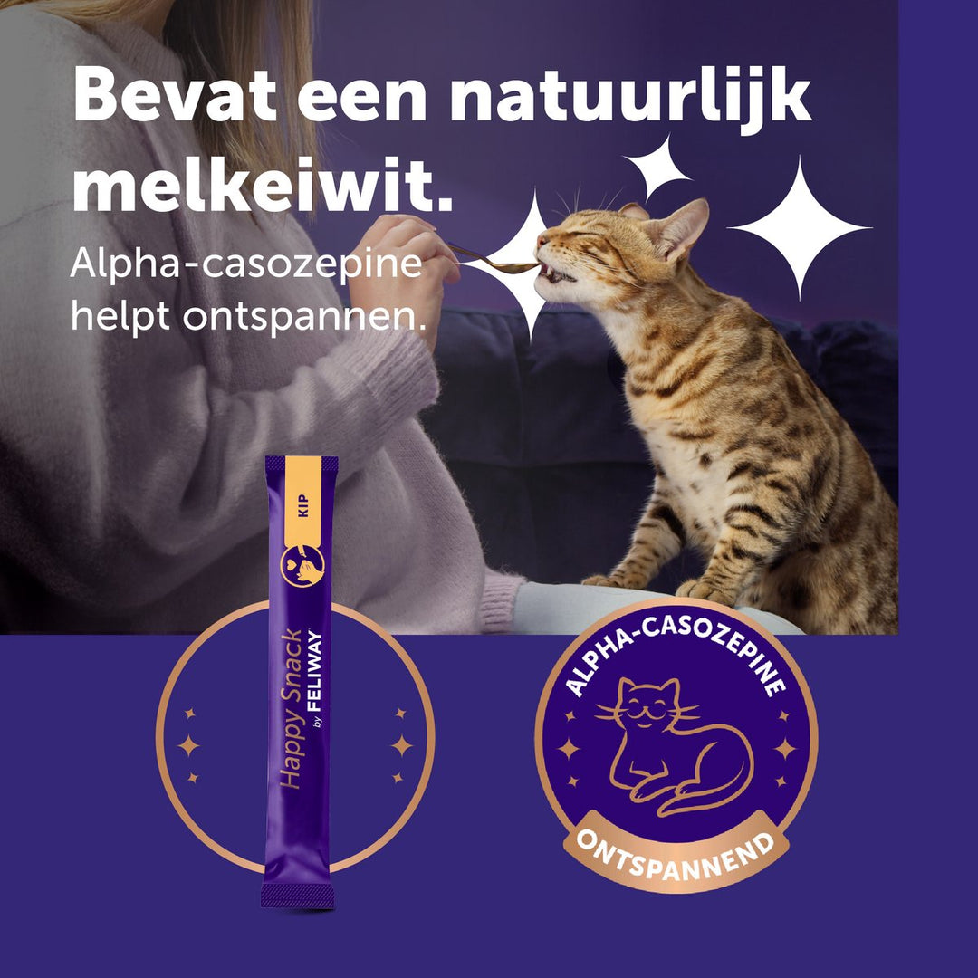 Feliway Happy Snack Kip 24 stuks bevat natuurlijk melkeiwit