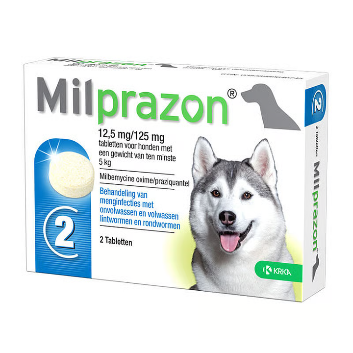 Milprazon Hond 12,5/125mg 2 tabletten