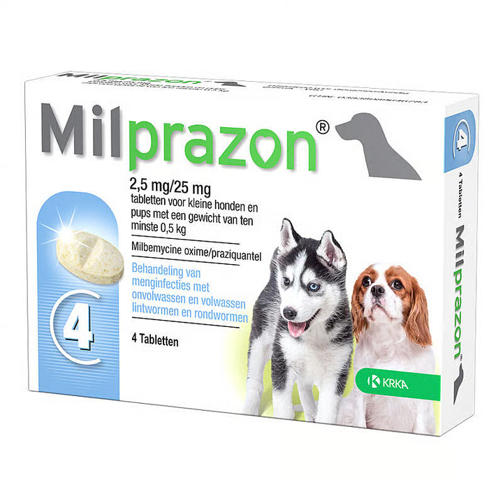 Milprazon Hond 2,5/25mg 4 tabletten