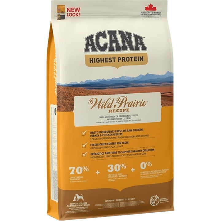 Acana HP Wild Prairie Hondenbrokken 11kg Voorkant Verpakking