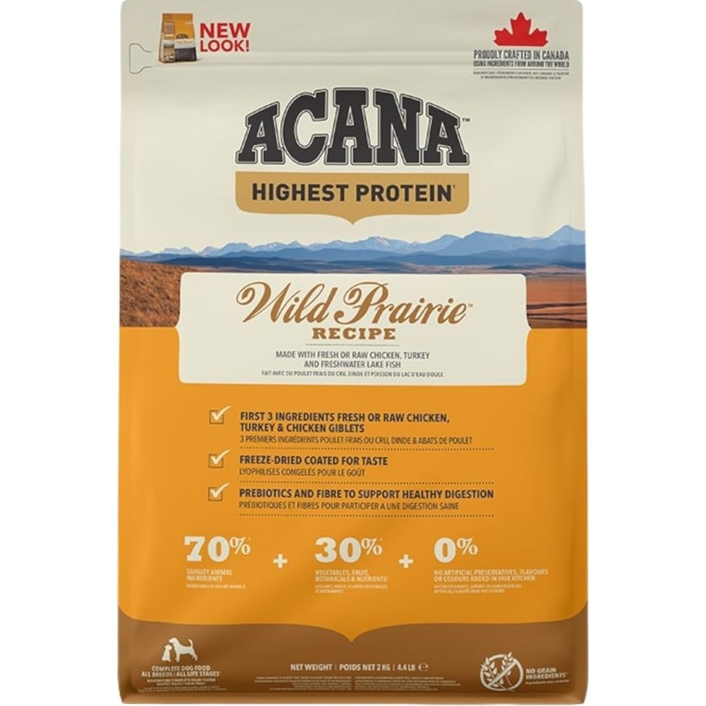 Acana HP Wild Prairie Hondenbrokken 2kg Voorkant Verpakking