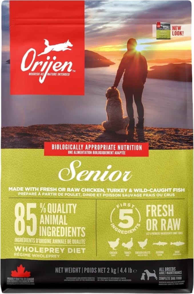 Orijen Senior Hondenbrokken 2kg Voorkant Verpakking
